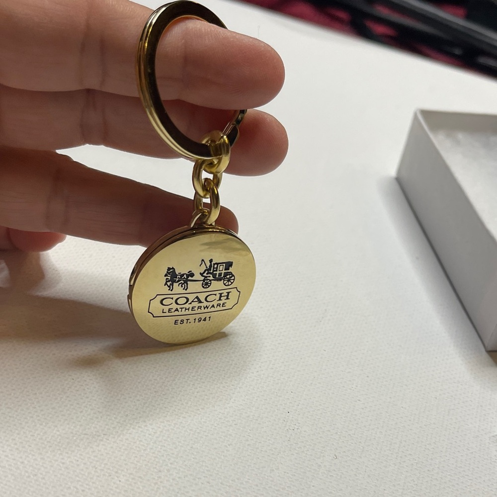 Coach Gold Leatherware Locket Key Holder